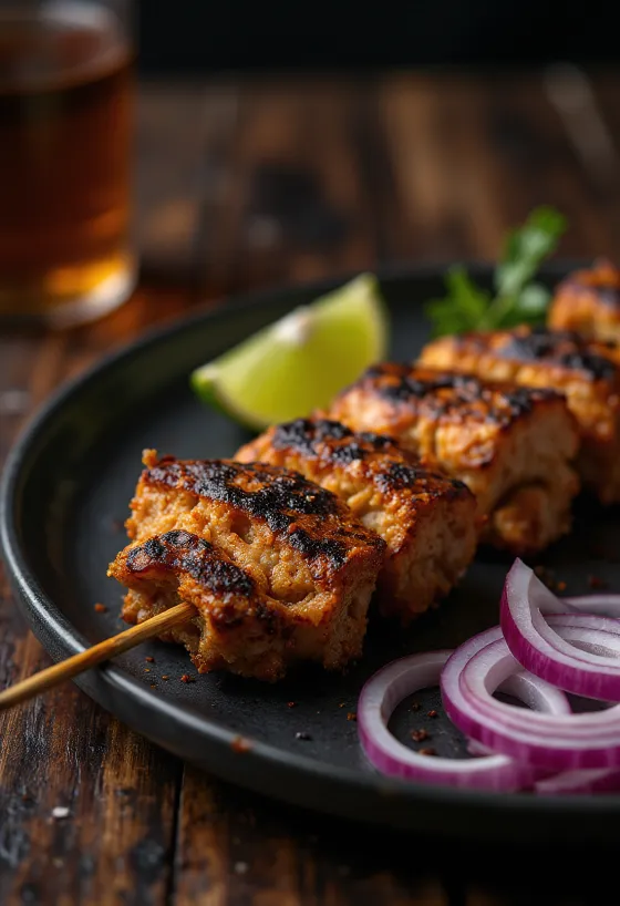 Suya začinjeni ražnjići posluženi