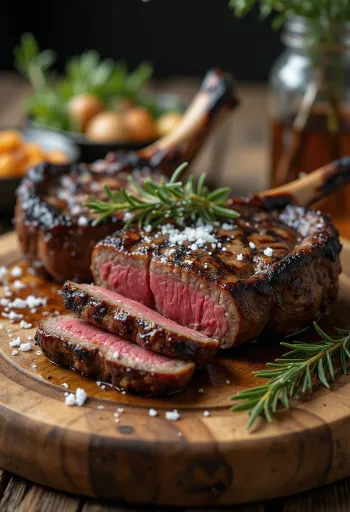 Grilani odrezak od springboka poslužen s pečenim povrćem.