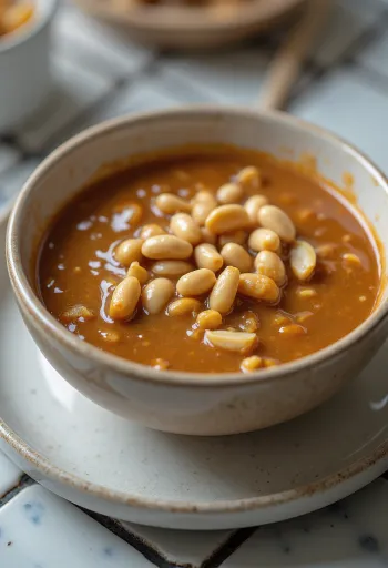 Satay umak od kikirikija poslužen s grilanim ražnjićima