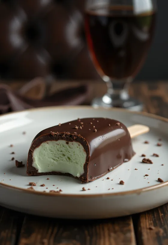 Magnum Mint sladoled poslužen s čokoladnim preljevom