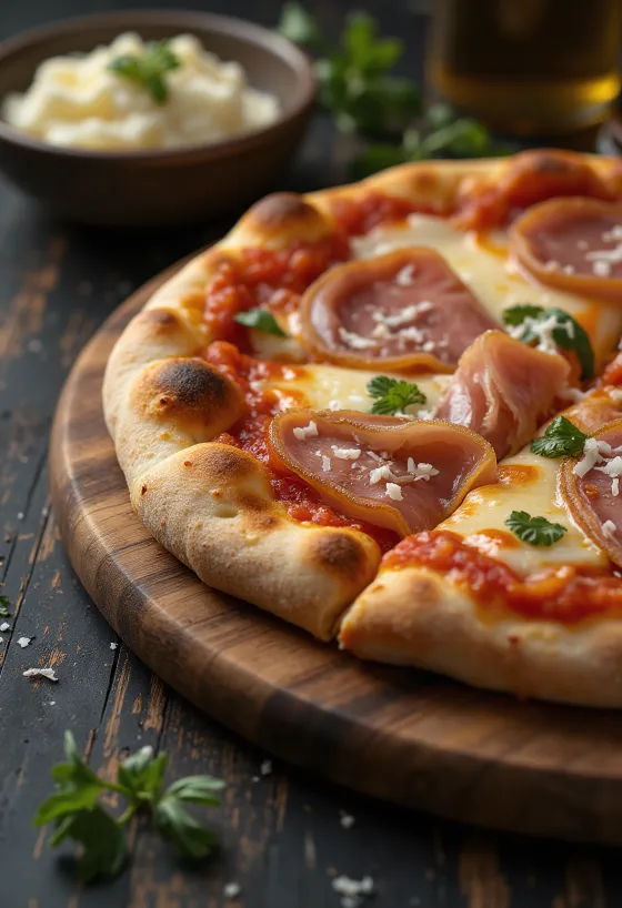Pizza con Pancetta sa slaninom i sirom