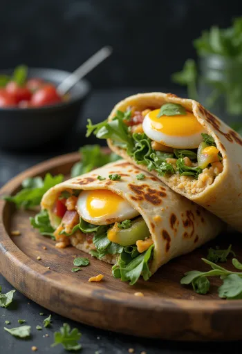 Wrap s grilanim patlidžanom, svježim povrćem i humusom