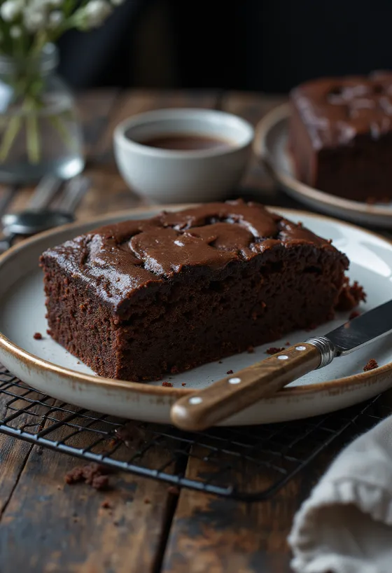 Klasična čokoladna torta poslužena