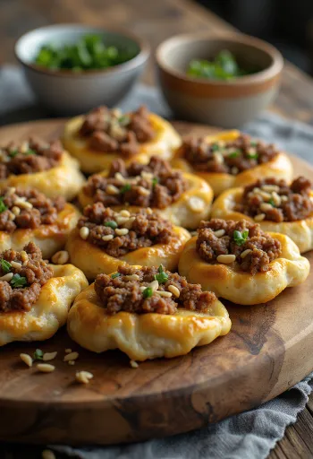 Sfiha servirana sa svježim peršinom i salatom