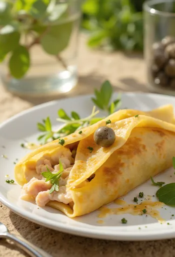 Palačinke s tunjevinom i kaparima svježe pečene