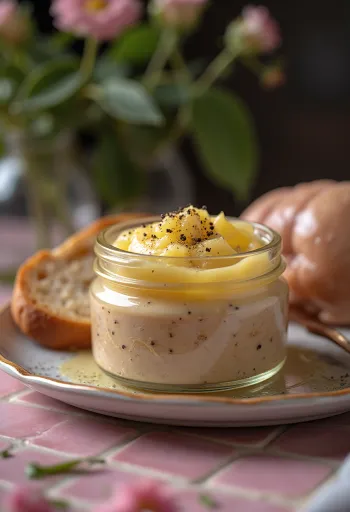 Pašteta od pileće jetre kremaste teksture, servirana sa svježim začinskim biljem i hrskavim tostom