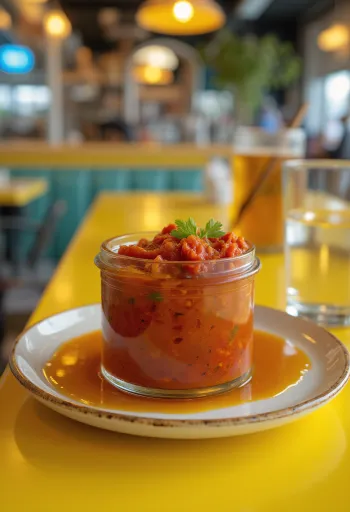 Harissa umak poslužen s grilanim povrćem