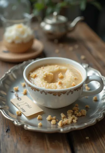 Panna cotta s listićima čaja poslužena