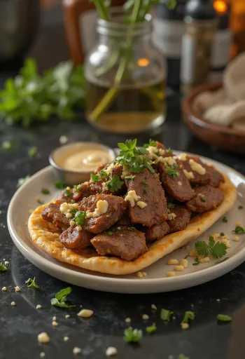 Shoarma s janjetinom, svježim povrćem i jogurtom