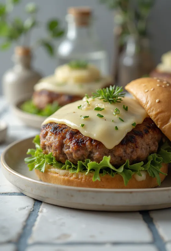 Teleći burger s estragonom u brioche pecivu