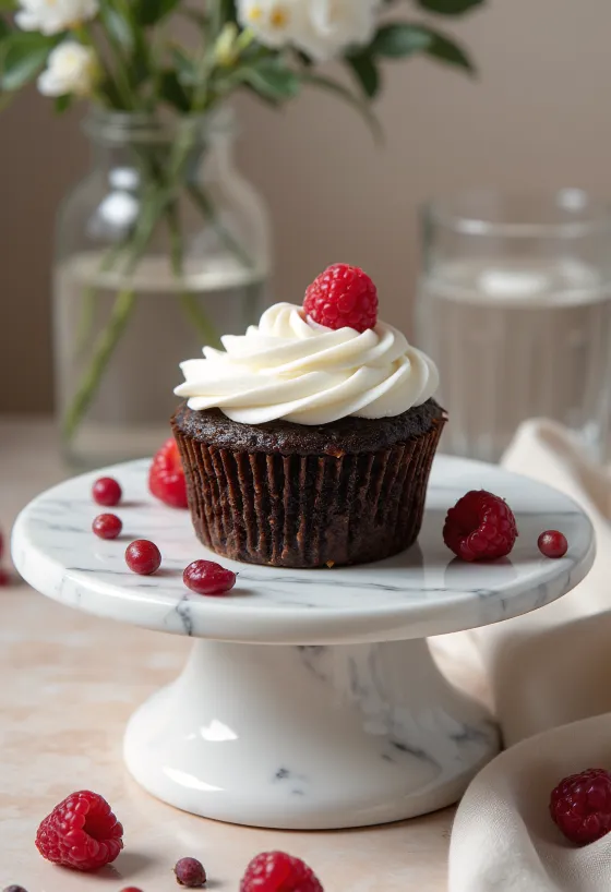 Čokoladni cupcakes s malinama i mascarpone kremom