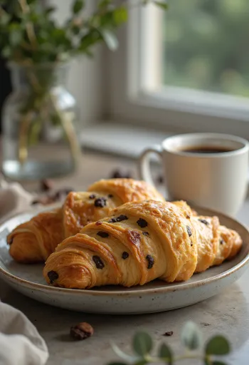 Croissant bez šećera poslužen na tanjuru