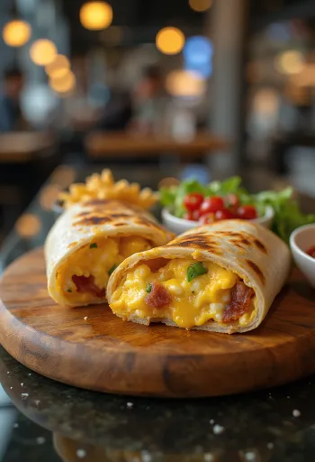 Burrito za doručak punjen jajima, slaninom i sirom