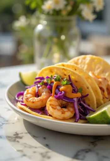 Camaron Taco s kozicama s roštilja, kupusom i korijanderom