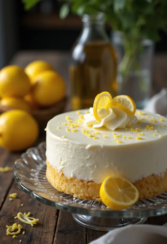 Torta s pjenom od limuna s dekoracijom