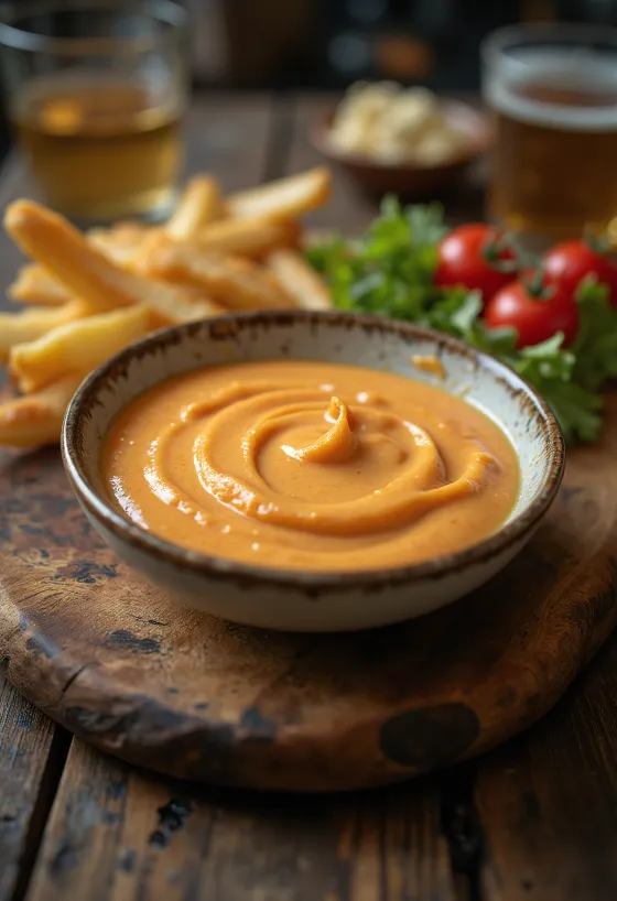 Chipotle majoneza poslužena s prženim krumpirićima