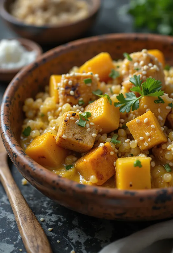 Curry od kvinoje i bundeve s tofuom
