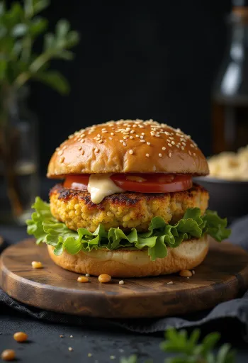Veganski burger od cvjetače poslužen