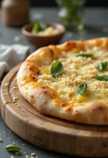 Bijela pizza poslužena s ricottom, mozzarellom i svježim začinima