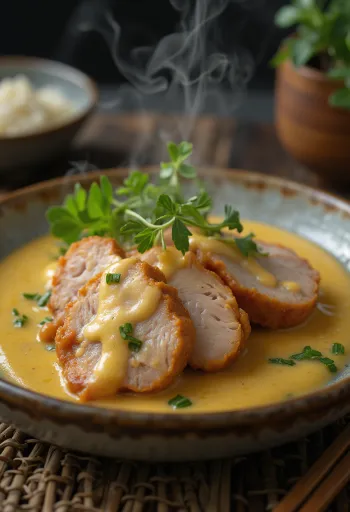 Svinjski kare poslužen u umaku od senfa