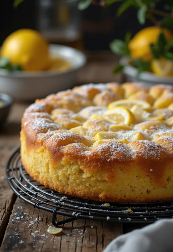Torta od badema i limuna poslužena