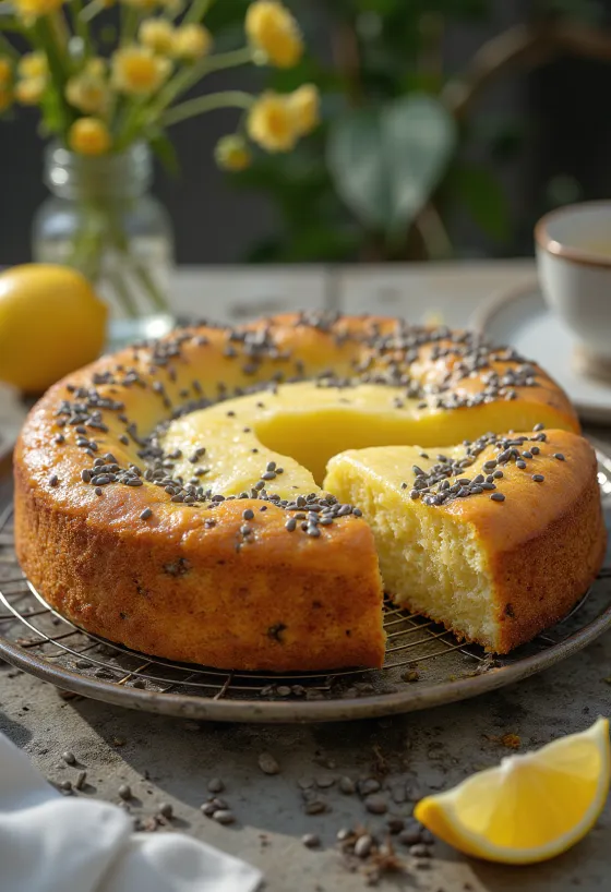 Torta od limuna i maka narezana