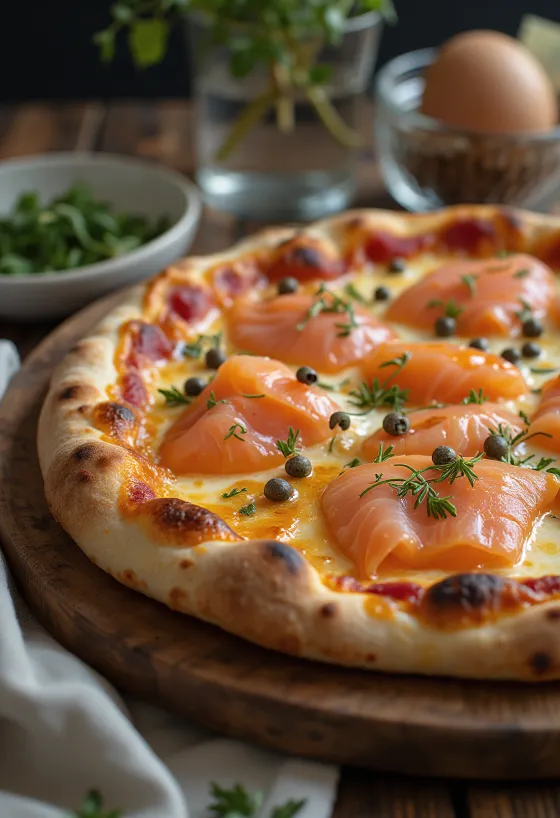 Pizza u danskom stilu s dimljenim lososom
