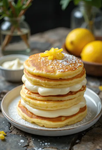 Torta od palačinki sa svježim sirom poslužena na tanjuru