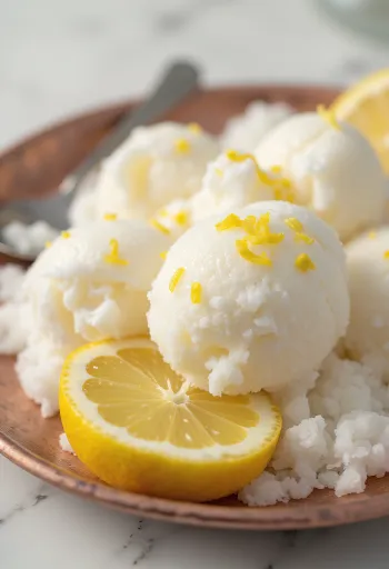 Sicilijanski sorbet od limuna u staklenoj zdjelici s metvicom