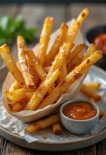 Pečeni štapići od celera pečeni do zlatno-smeđe boje, posuti svježim peršinom.