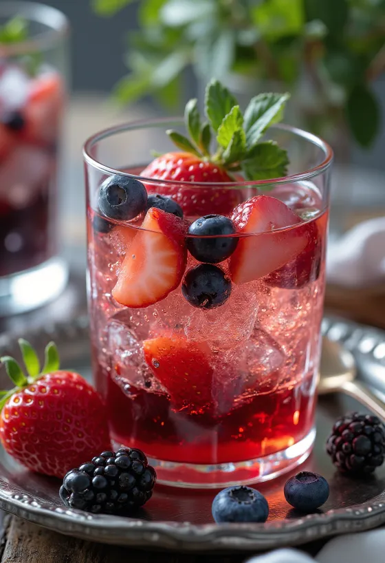 Cider sa šumskim voćem u čaši