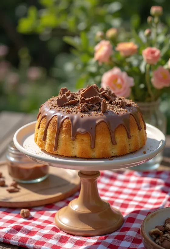 Torta s lješnjak namazom poslužena