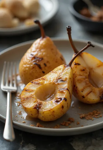 BBQ kruške na žaru poslužen