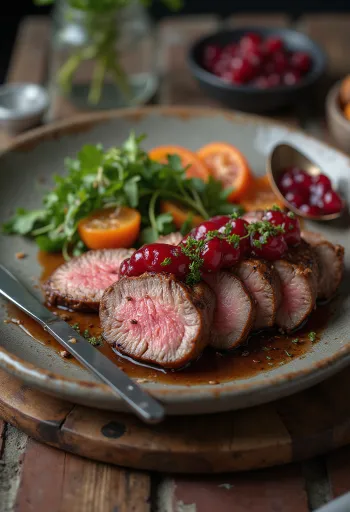 Grilano meso noja posluženo sa svježom salatom