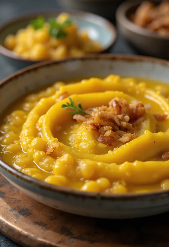 Varivo od žutog graška sa svježim peršinom i hrskavim prilogom