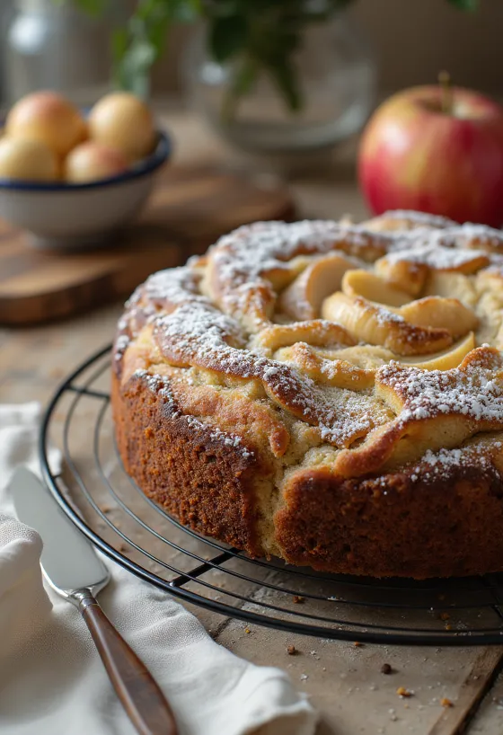 Torta od maka i jabuka poslužena