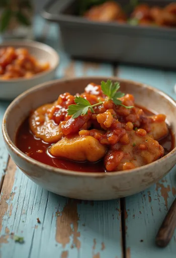 Medena barbecue glazura poslužena