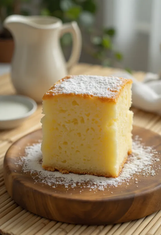 Kolač od vanilije narezan na kocke i poslužen