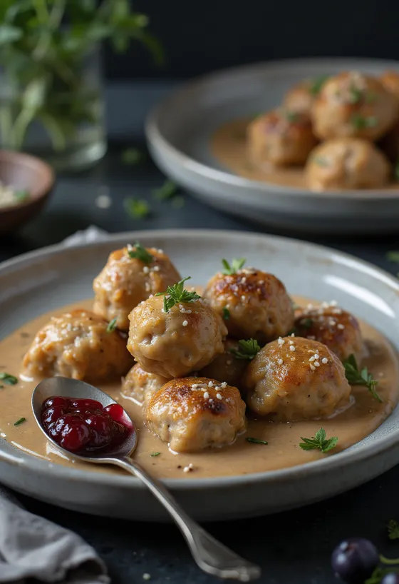 Köttbullar poslužen