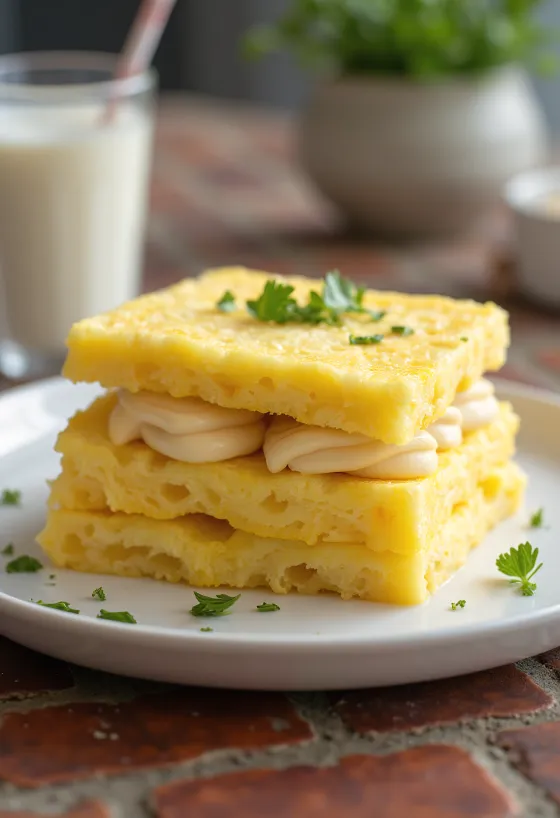 Tamagoyaki sendvič s finim japanskim omletom, tostiranim kruhom i svježim korijanderom