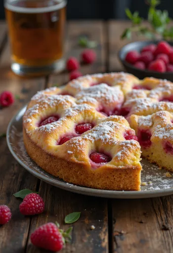 Torta od malina poslužena