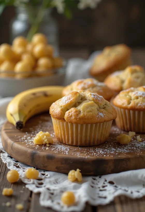 Cupcake od banane poslužen