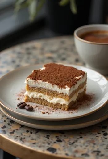Tiramisu torta bez šećera u elegantnom posluživanju