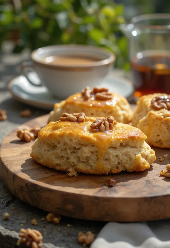 Poslužen scone s orasima i medom