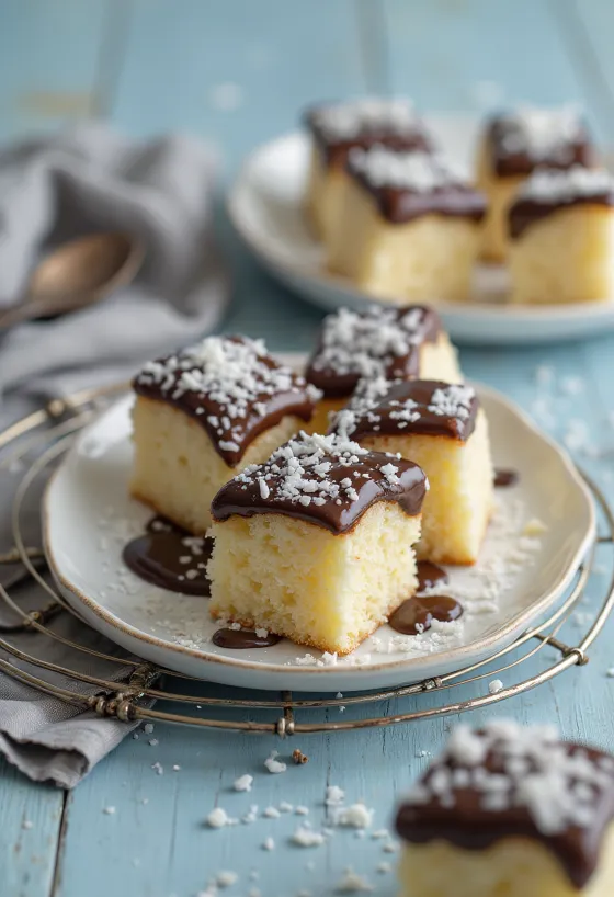 Čupavci s čokoladnom glazurom i kokosovim mrvicama