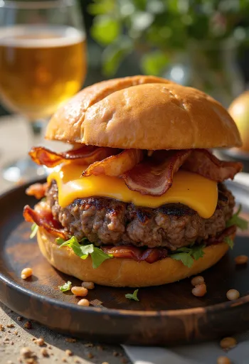 Burger s jabukom i slaninom