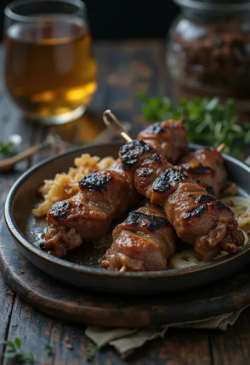 Goveđi kebab, poslužen u pita kruhu sa svježim peršinom i preljevom od jogurta