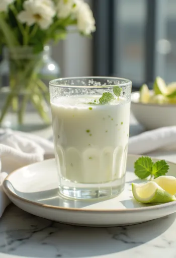 Probiotički kefir sa svježim bosiljkom, zdravo osvježavajuće piće