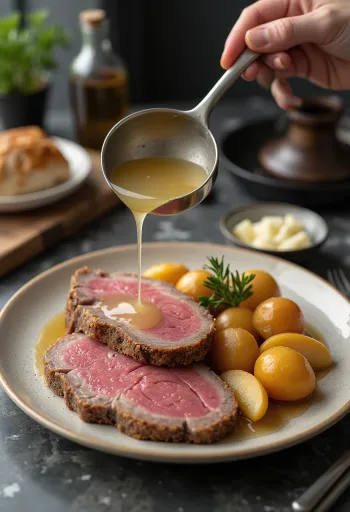 Tafelspitz poslužen s krumpirom i hrenom s jabukama