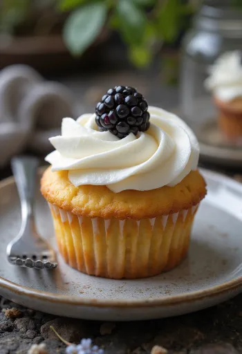 Cupcakes s kupinama servirani na pladnju